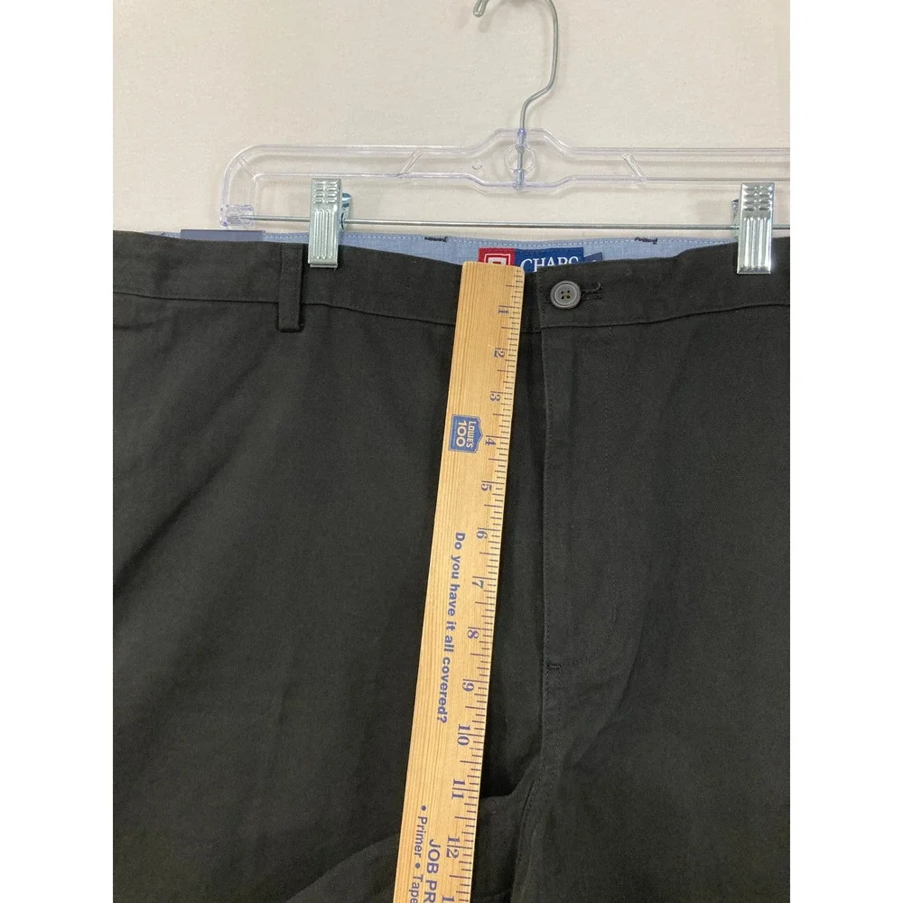 New Chaps‎ Mens Chino Shorts size 42 Black Flat Front Cotton Casual